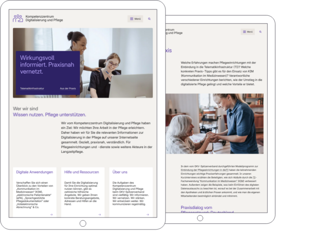 Ansicht der neuen Seite