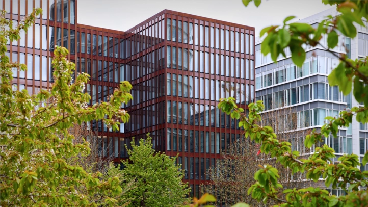 View of the building, in HafenCity Hamburg, that is home to ]init[.