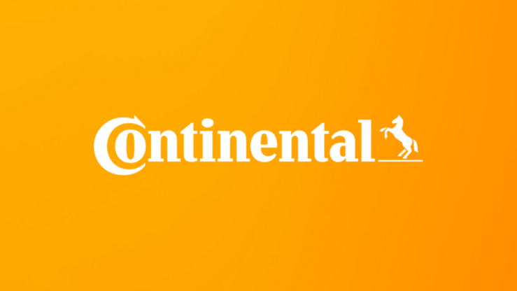 Logo of Continental AG against a yellow background.